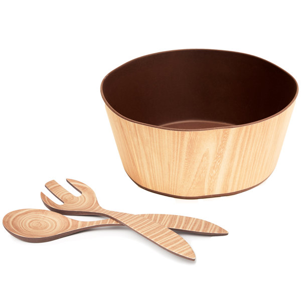 Millwood Pines Poe Bamboo Salad Bowl Wayfair